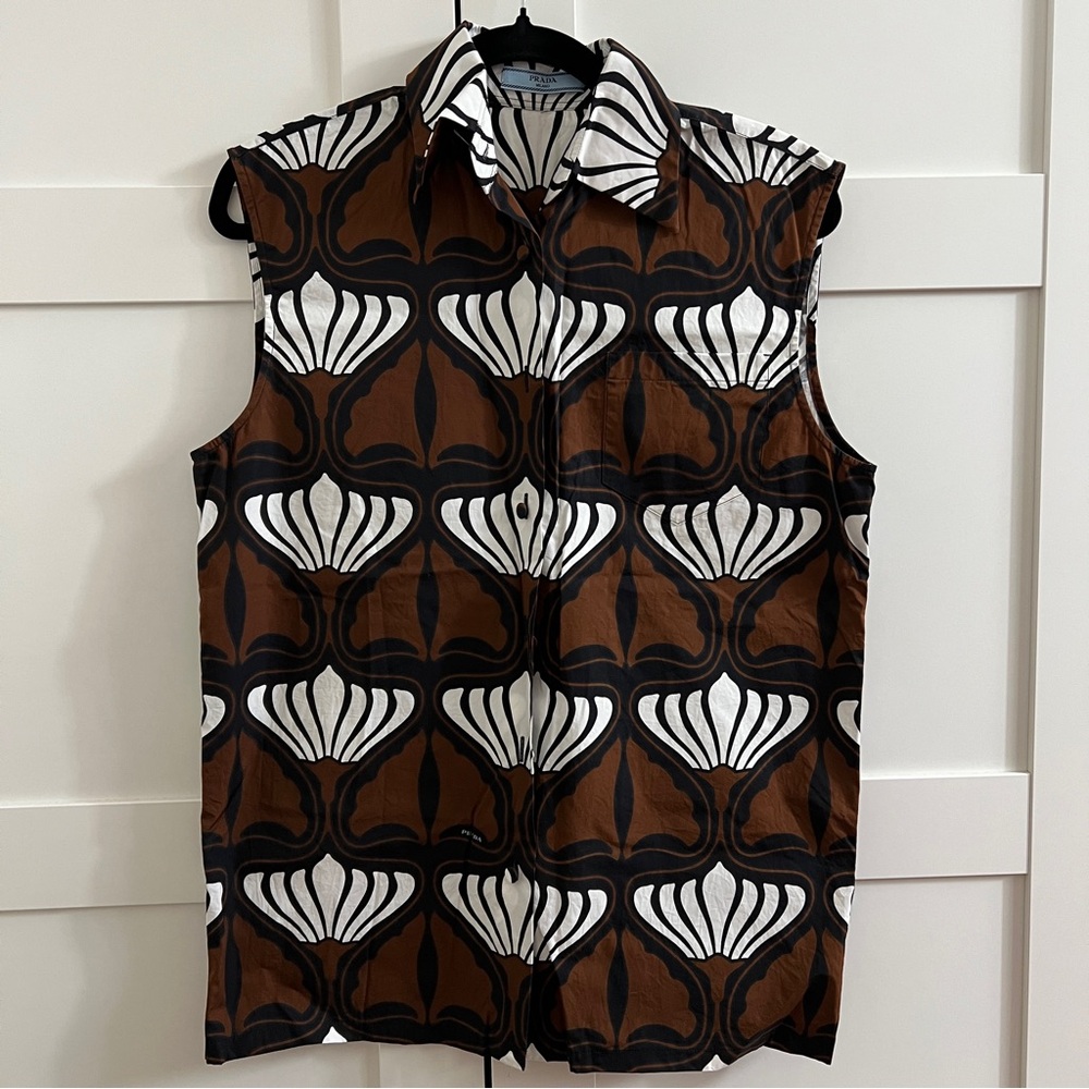 Prada Brown Sleeveless Shirt